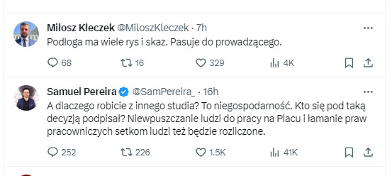 Komentarz Miłosza Kłeczka i Samuela Pereiry