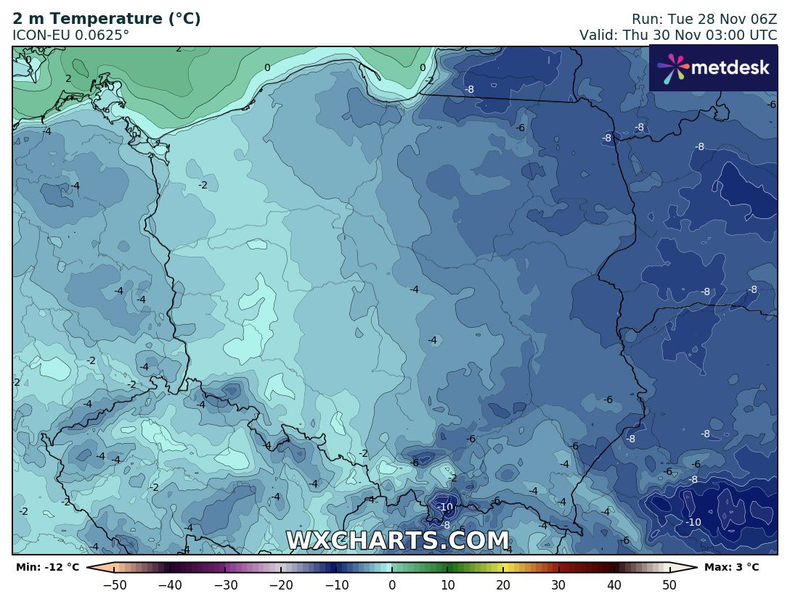 W całej Polsce będzie trzymał mróz, w nocy nawet do -10 st. C