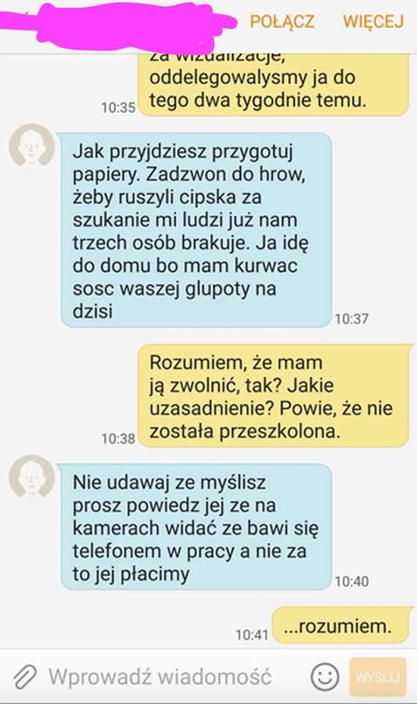 Skandaliczne SMS-y kierowniczki sklepu. Tak traktowała podwładne