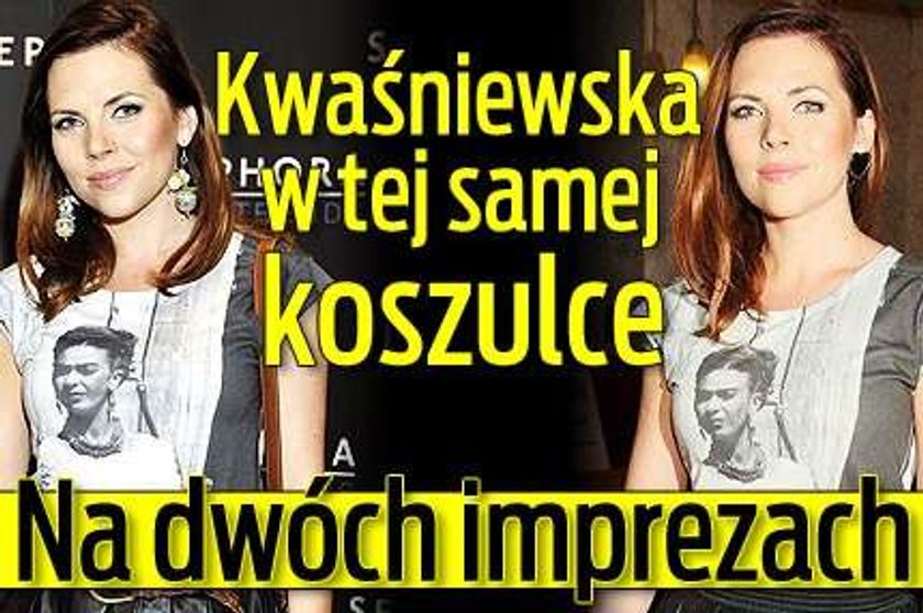 Kwaśniewska w tej samej koszulce. Na dwóch imprezach