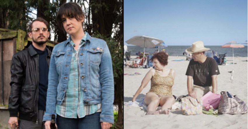 Kadrovi iz filma "I Don't Feel At Home In This World Anymore" (levo) i "Dina" (desno)