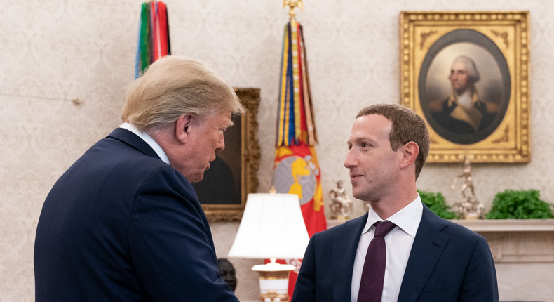 President Donald Trump and Facebook CEO Mark Zuckerberg