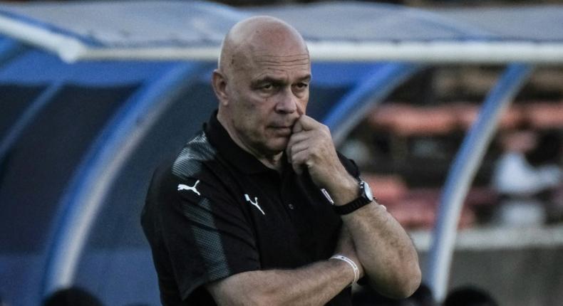 Swiss coach Christian Gross watches his Zamalek side during a 2019 CAF Confederation Cup group match in Kenya.