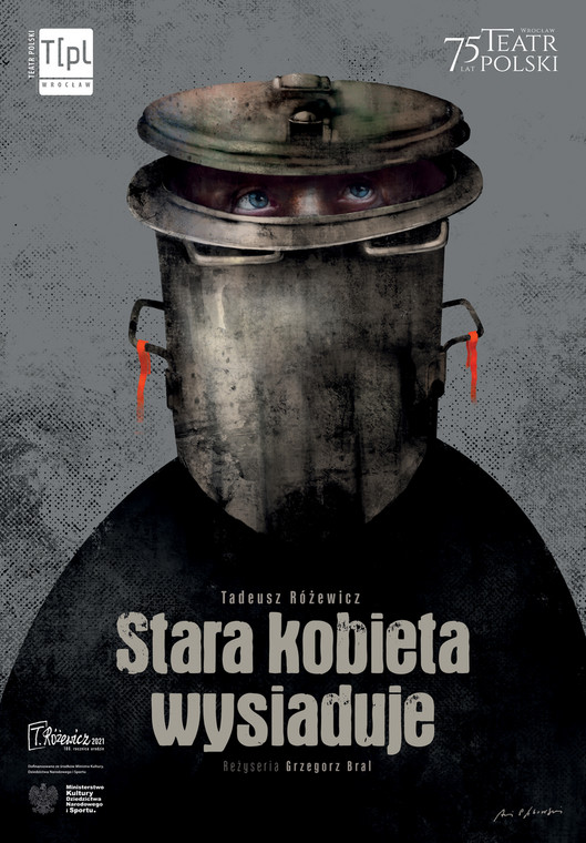 "Stara kobieta wysiaduje" w Teatrze Polskim we Wrocławiu: plakat spektaklu, autor: Andrzej Pągowski