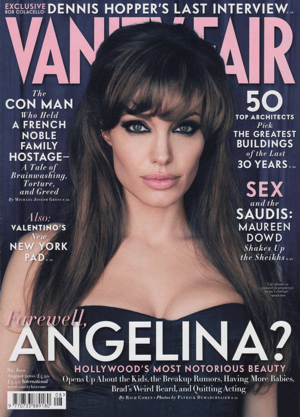 Angelina Jolie na okładce sierpniowego numeru magazynu Vanity Fair US