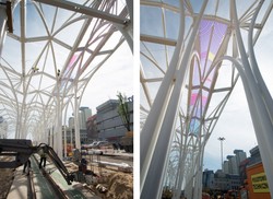 Futurystyczna budowla na trasie W-Z. Zobacz zdjęcia z budowy przystanku przesiadkowego w Łodzi