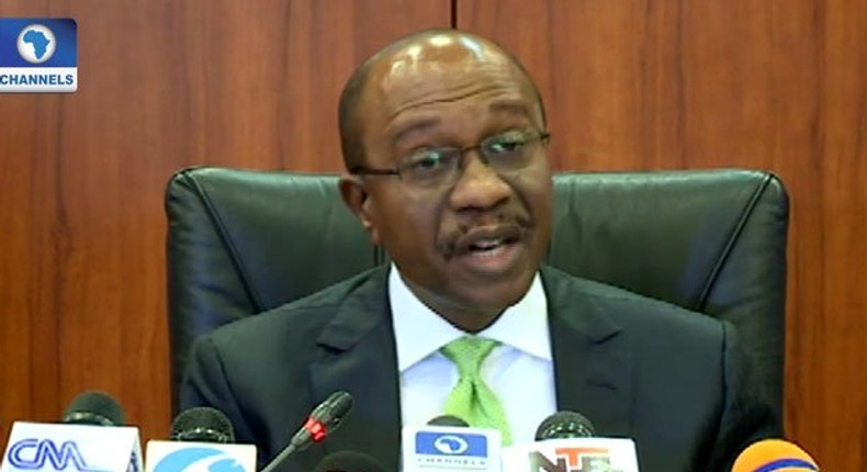 Godwin Emefiele, CBN governor. (Twitter/Channels Television)