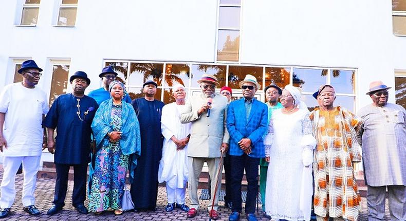 Governor Wike and members of his camp who attended the reconciliation meeting with the PDP BoT on Tuesday, October 4, 2022 (TheNation)