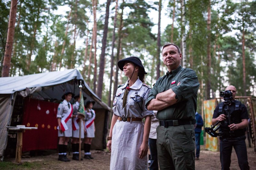 Andrzej Duda na obozie harcerskim