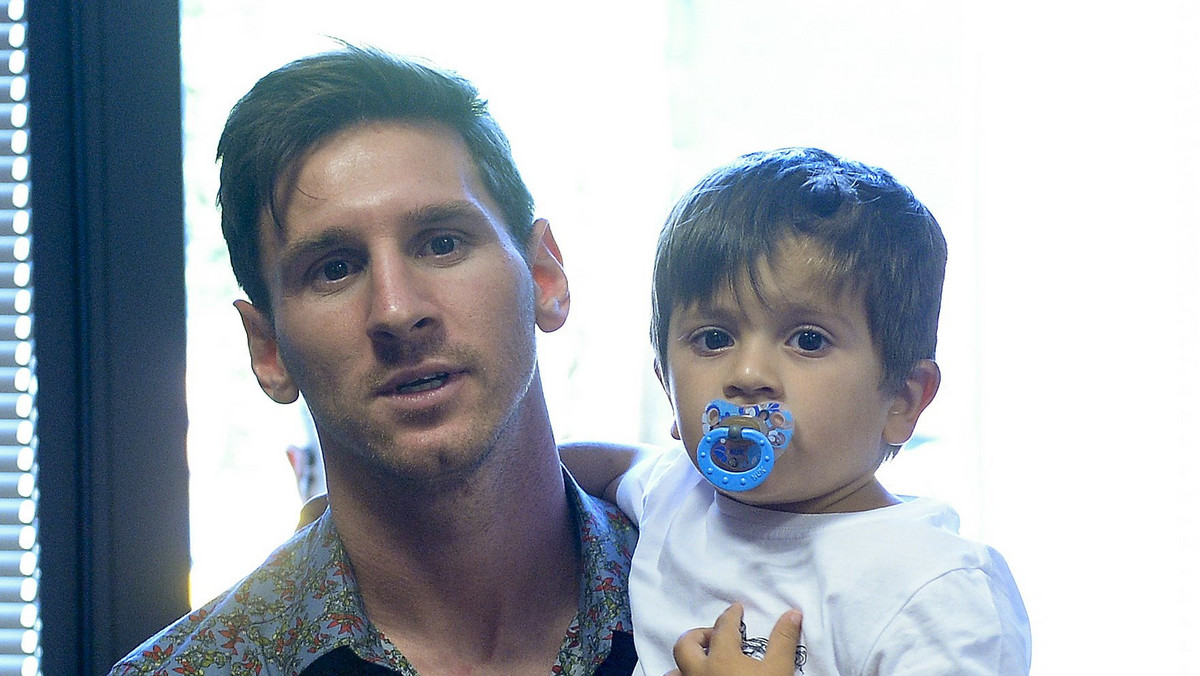 Lionel Messi z synem Thiago