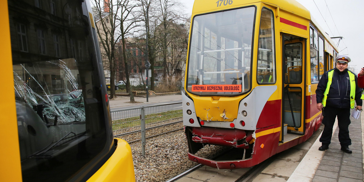 Zderzenie tramwajów na al. Kościuszki. Cztery osoby ranne