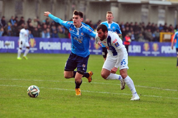 Puchar Polski: Błękitni - Lech 3:1 w pierwszym meczu 1/2 finału