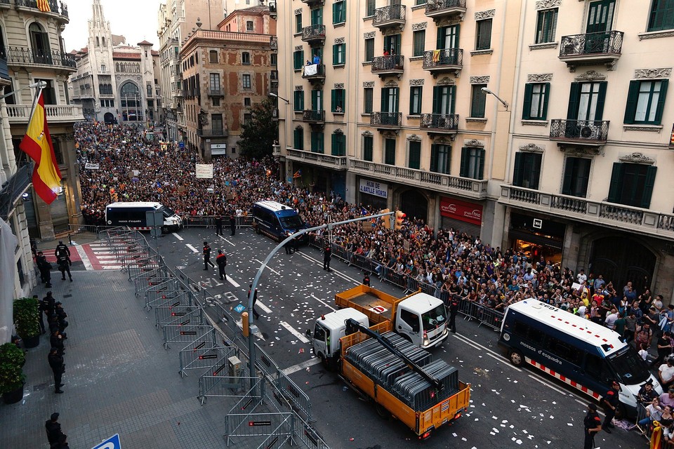 SPAIN CATALONIA (Protest against the police actions during the referendum)