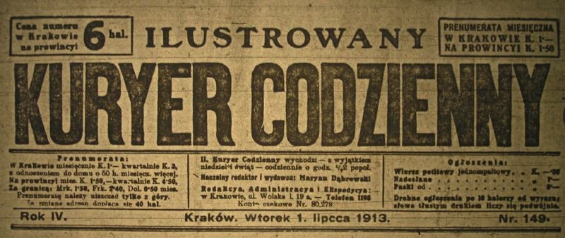 "Ilustrowany Kuryer Codzienny" z 1913 r.