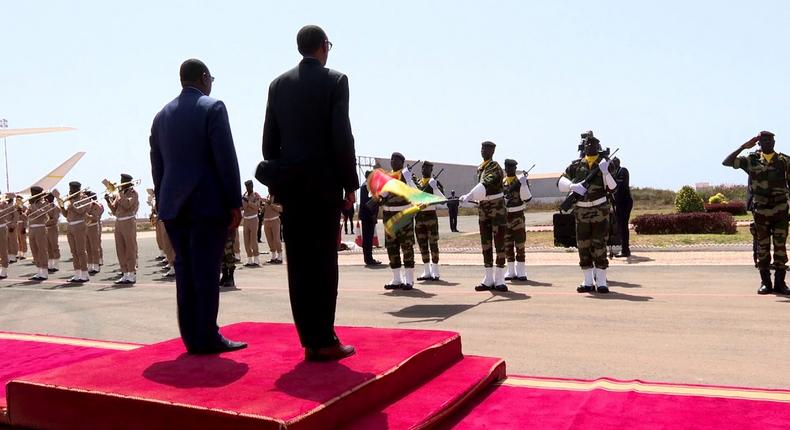 President Paul Kagame  in Senegal to attend the swearing in of President Macky Sall (Youtube/Paul Kagame)