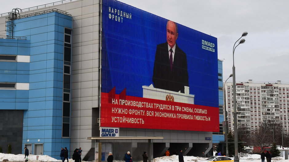 Transmisja dorocznego orędzia prezydenta Rosji Władimira Putina o stanie państwa, Moskwa, 29 lutego 2024 r.