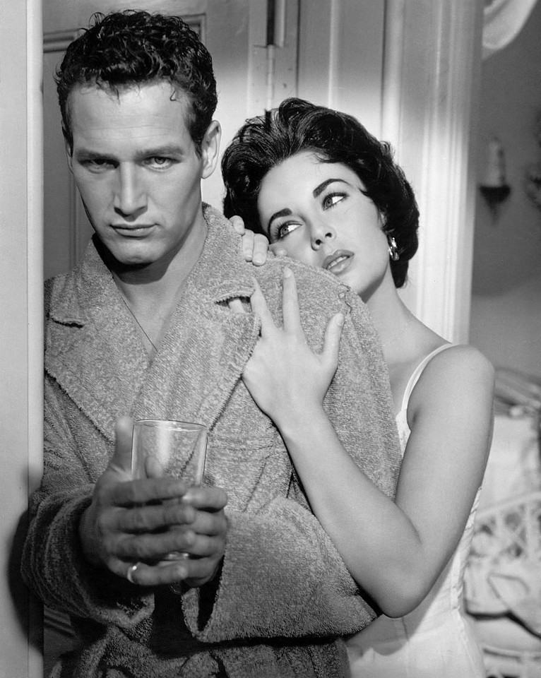 Paul Newman i Elizabeth Taylor w filmie "Kotka na gorącym blaszanym dachu" (1958)