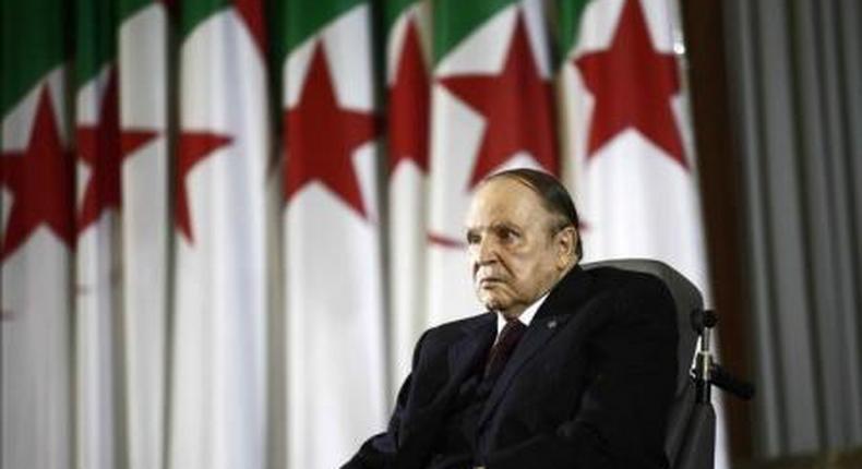 President Abdelaziz Bouteflika looks on during a swearing-in ceremony in Algiers in this April 28, 2014 file photo.