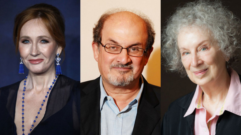 J.K. Rowling, Salman Rushdie, Margaret Atwood (aut., kolejno: John Phillips, Nick Harvey,  Leonardo Cendamo)