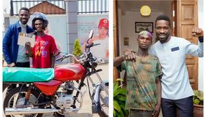 Bobi Wine gifted a new bike to Rozio from Isingiro