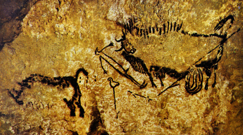 Fragment malowideł w jaskini Lascaux we Francji