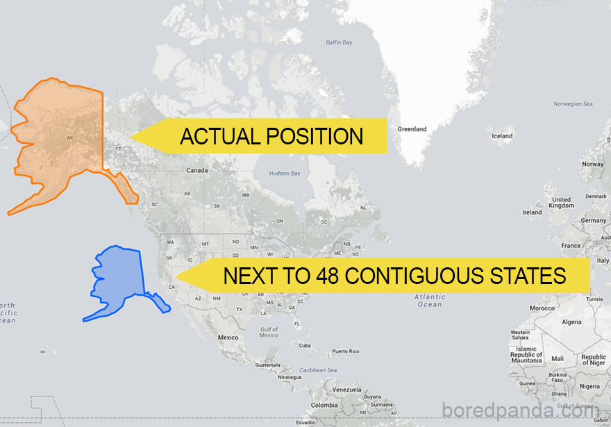 Alaska jest taka ogromna wyłącznie na mapie