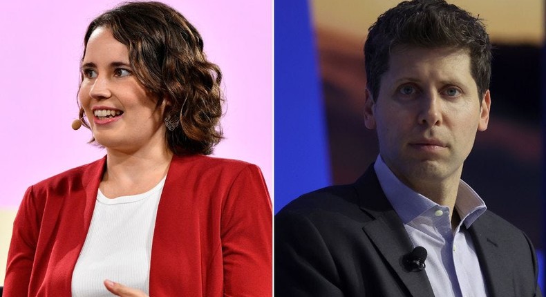 Former OpenAI board member, Helen Toner (left) and OpenAI CEO Sam Altman (right).Jerod Harris via Getty Images; Justin Sullivan via Getty Images