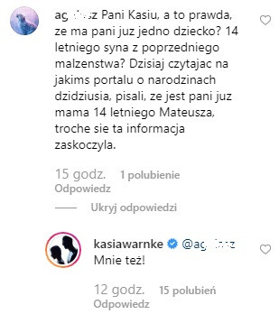 Katarzyna Warnke ma 14-letniego syna?