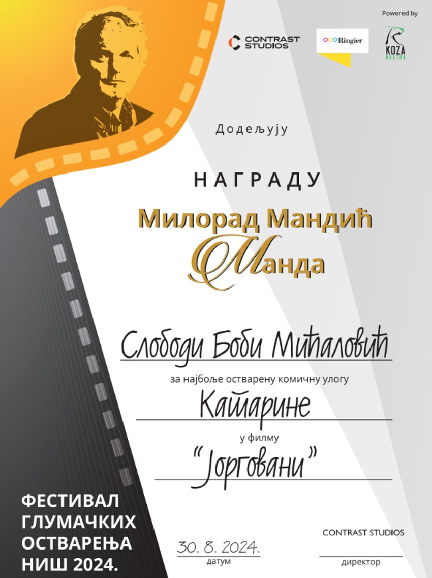 Sloboda Mićalović, priznanje