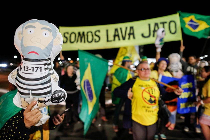 Former Brazilian President Luiz Inacio Lula da Silva gestures during the inauguration of the new Nat