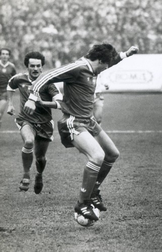 Włodzimierz Smolarek w meczu z Cyprem w 1987 roku (0:0)