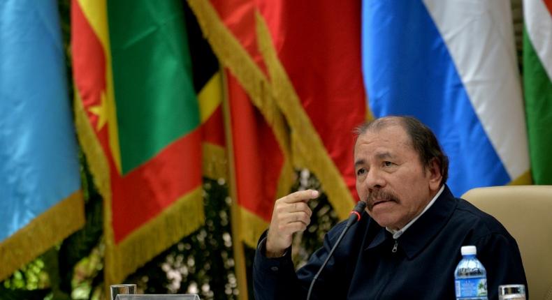 Nicaragua's President Daniel Ortega, pictured on December 14, 2018, is accused of establishing a corrupt dictatorship with his wife and vice president, Rosario Murillo