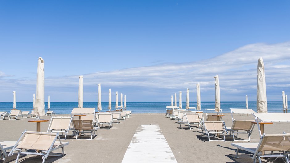 Plaża w miejscowości Cervia, Włochy