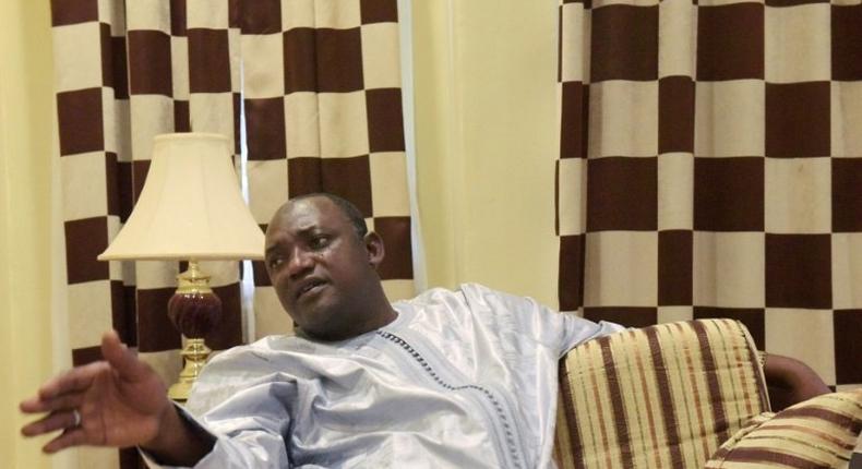 Gambian president-elect Adama Barrow speaks during an interview in Banjul on December 12, 2016