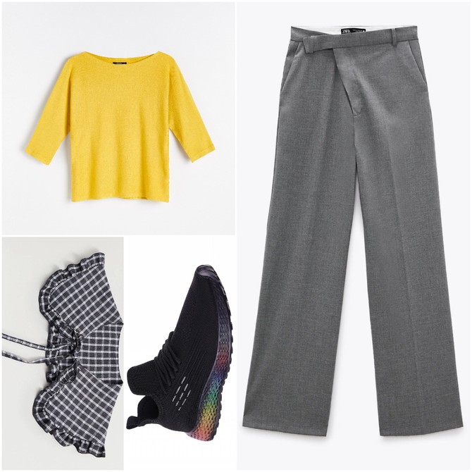 Džemper „Reserved“, kragna „Mango“,  „Zara“,  patike „Metro“