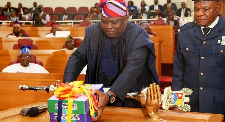 Lagos State governor, Akinwunmi Ambode, presents 2019 budget to the state's House of Assembly [Twitter/@AkinwunmiAmbode]