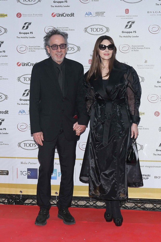 Monika Beluči i Tim Barton na dodeli nagrada u Rimu