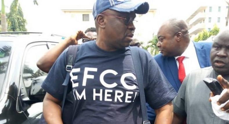 Ayodele Fayose at EFCC headquarters in Abuja