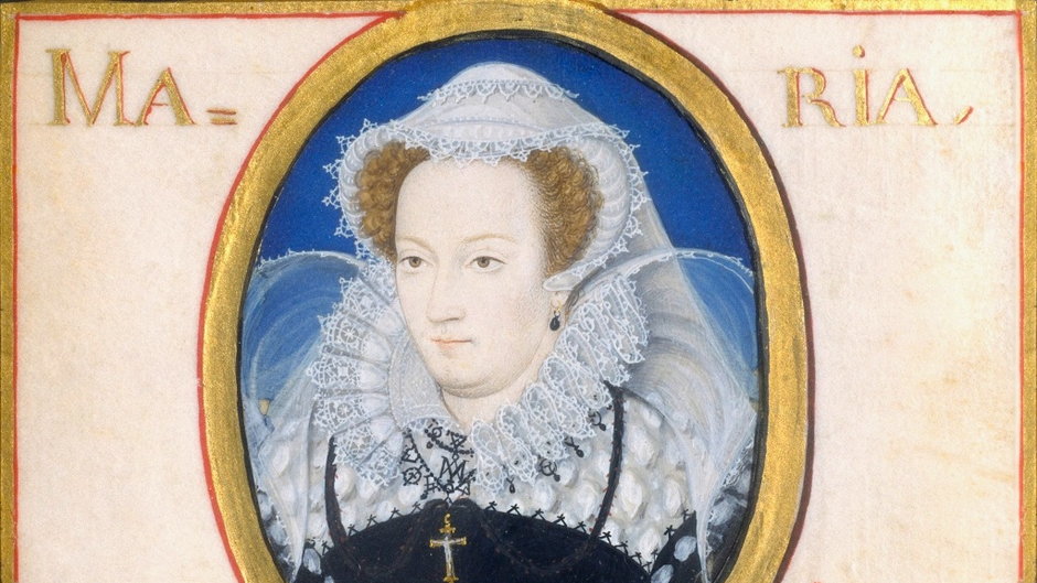 Maria jako królowa Szkotów. Portret autorstwa Nicholasa Hillarda powstał w latach 1578–1579, gdy Maria była więźniem Elżbiety
