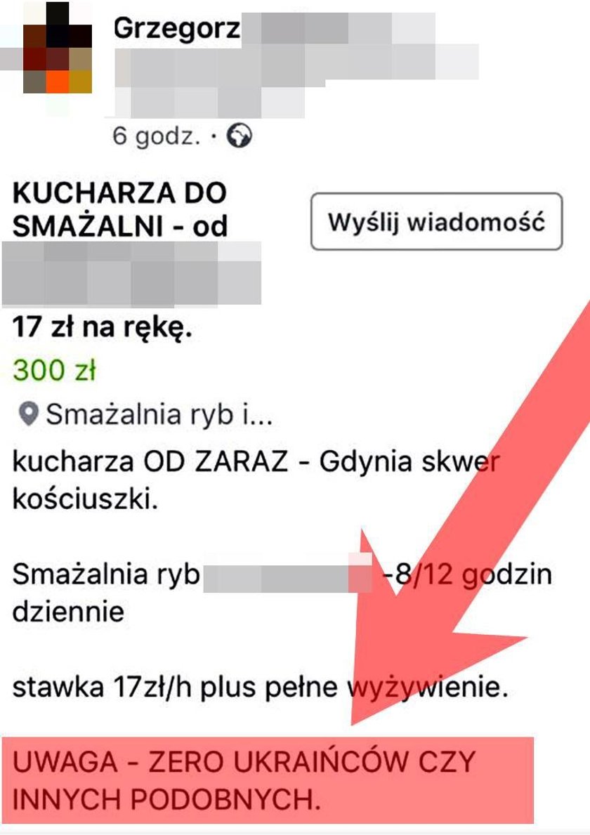 skandaliczne ogłoszenie restauracji