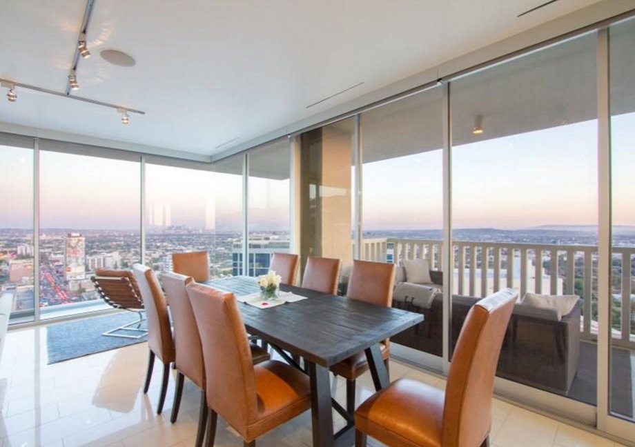 The two-bedroom is a southeast-facing corner unit, giving it enviable vistas from all angles.