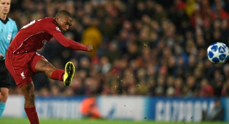 Liverpool and England striker Daniel Sturridge in action against Red Star Belgrade in the Champions League.