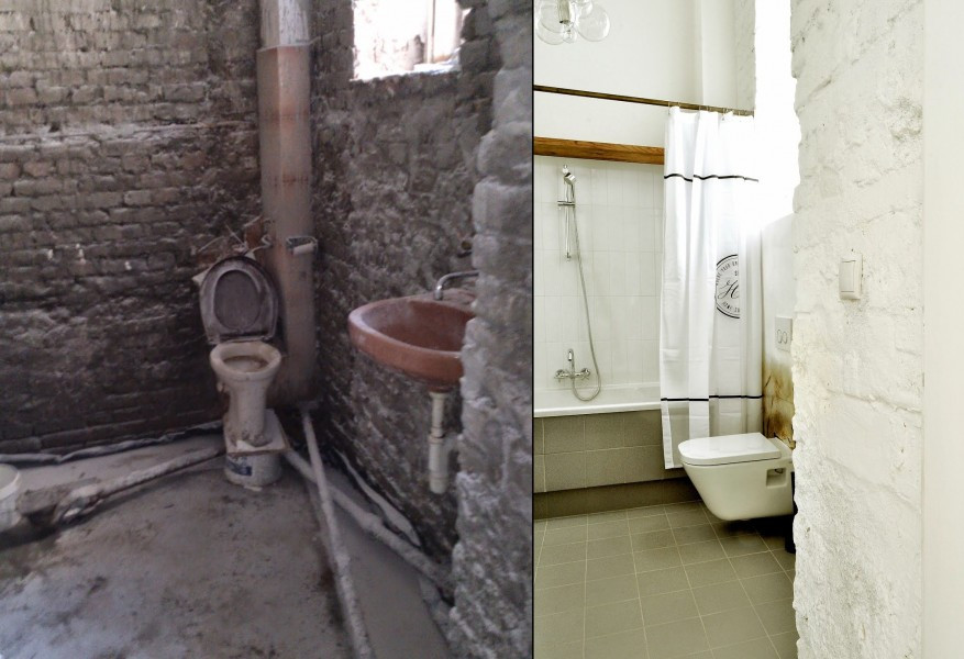Łazienka - widok przed i po 