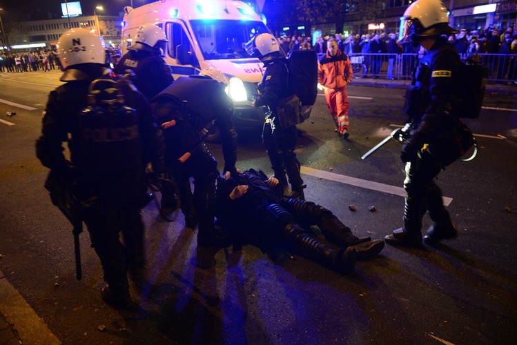 Policja w czasie Marszu Niepodległości w Warszawie