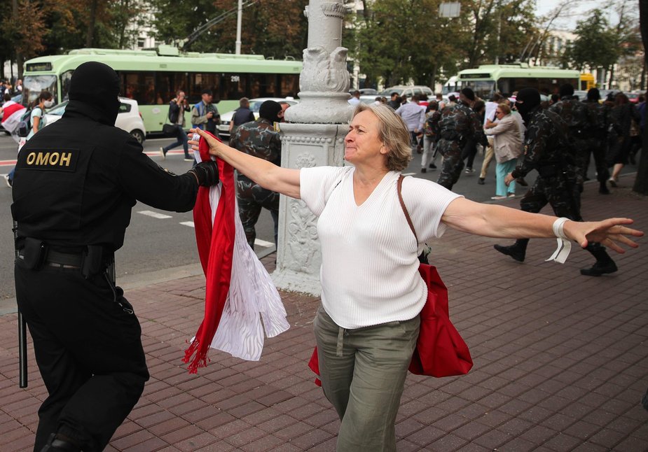 Kobiety protestują w Mińsku