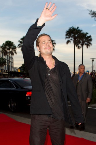 Brad Pitt na premierze w Sidney