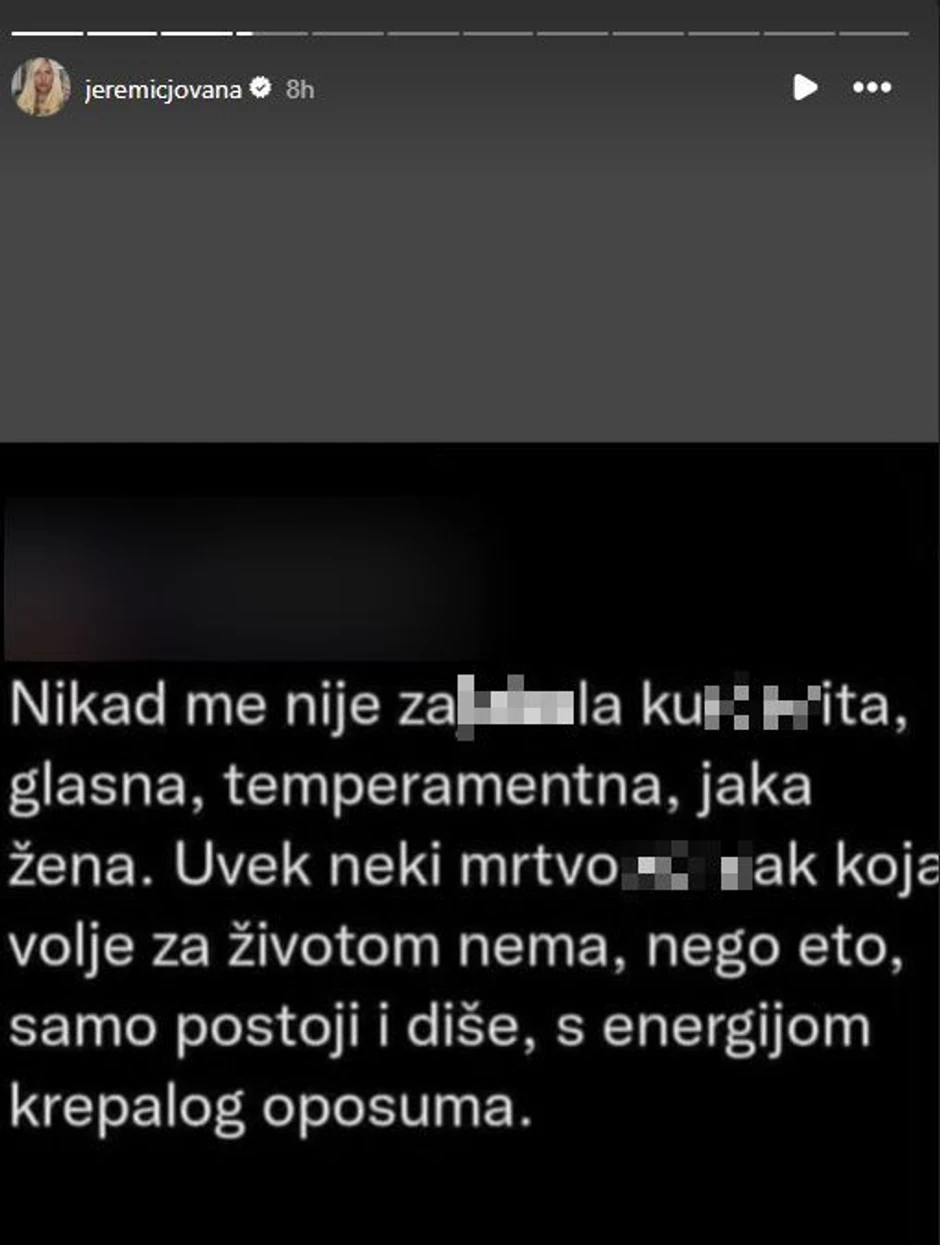 Jovana Jeremić, objava