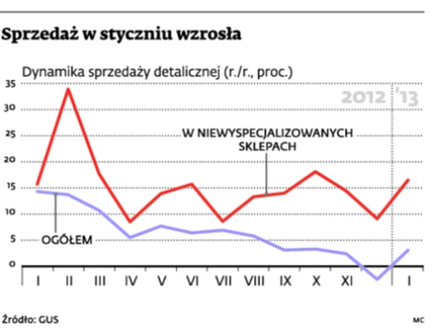 Sprzedaż w styczniu wzrosła