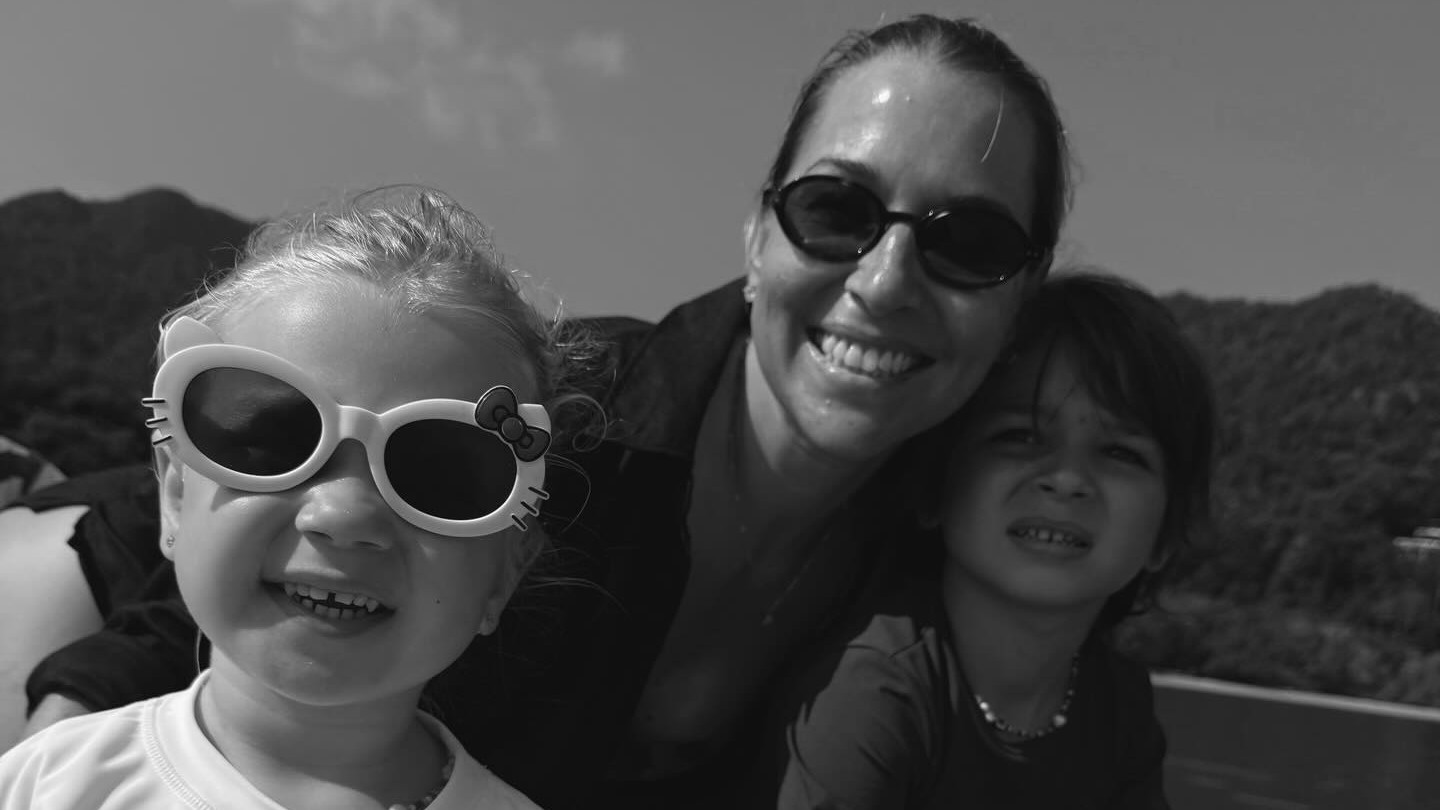 Cibulková so synom Jakubkom a dcérou Ninkou. 