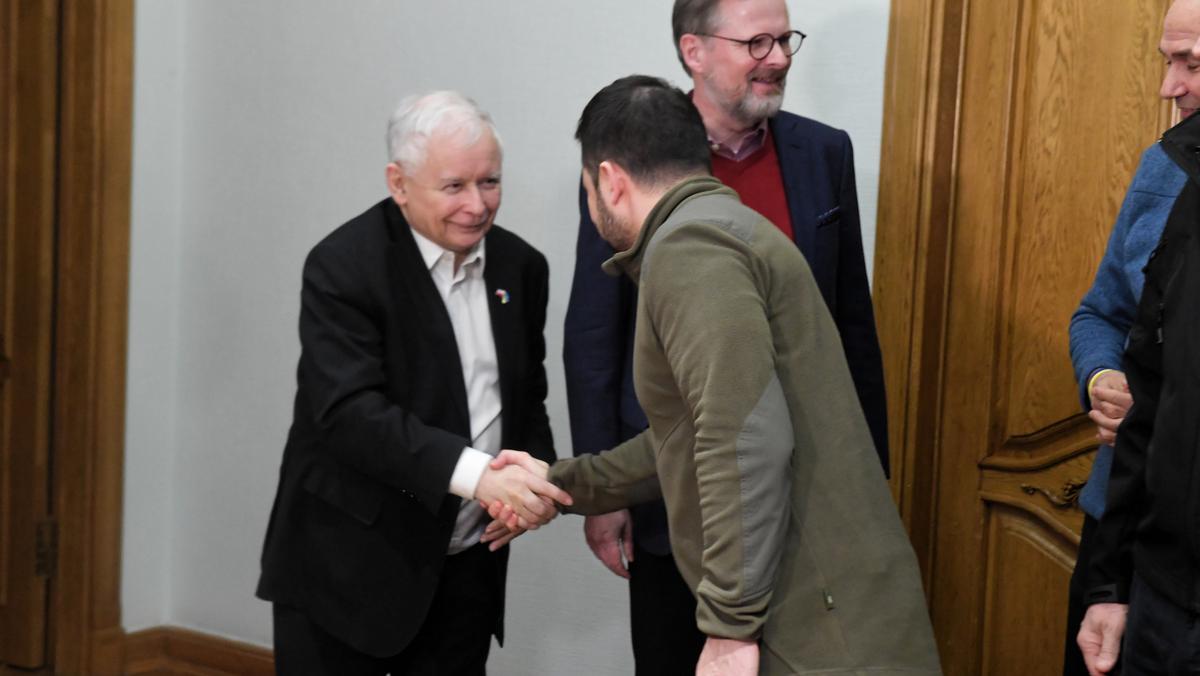 Jarosław Kaczyński i Wołodymyr Zełeński 